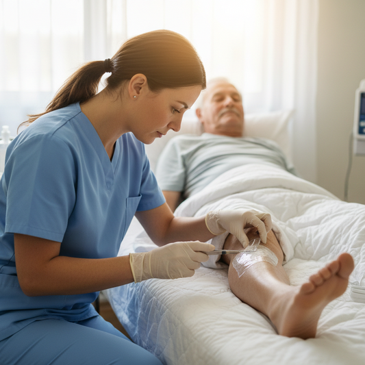 big wound in patient with nurse